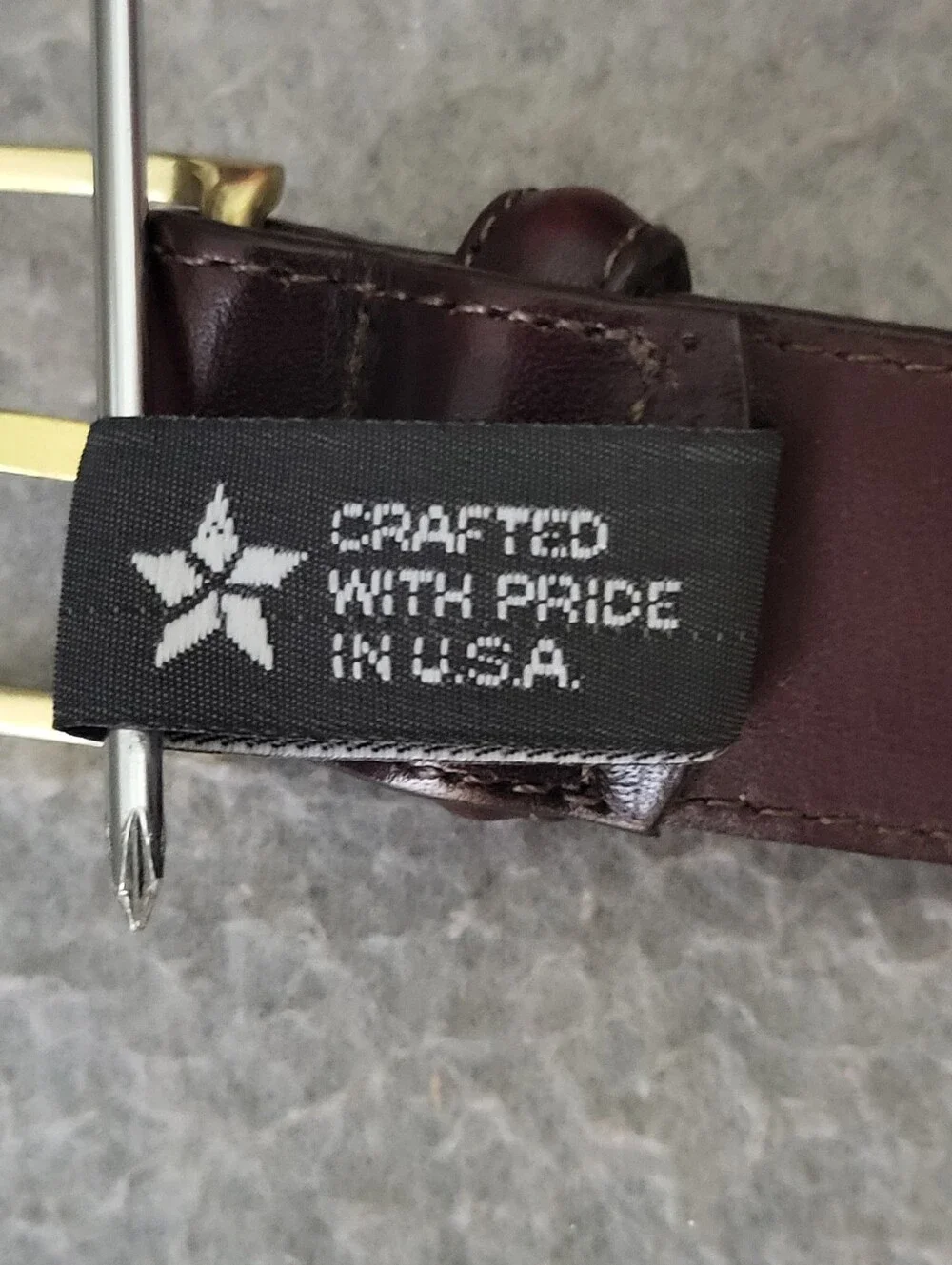 Brighton Belt Aniline Glazed Cowhide Glove Leather Brown Women's 36 Gold Buckle